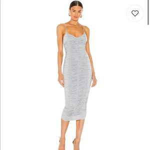 Michael Costello x REVOLVE Freya Midi Dress in Baby Blue, Size S, Worn once